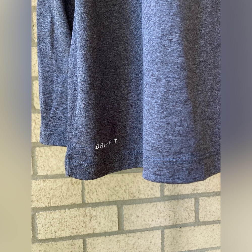 NBA Nets NY Basketball Heather Grey Long Sleeve Performance Nike Dry Anti Odor - Picture 4 of 11